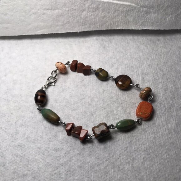 Handmade Fall Colors Beaded 8-Inch Bracelet Autumn Vibes - Picture 1 of 4